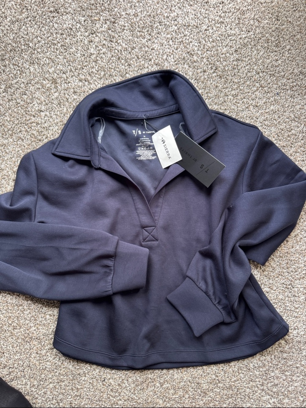 Thrive Wilfred Free Navy Polo-Style Pullover